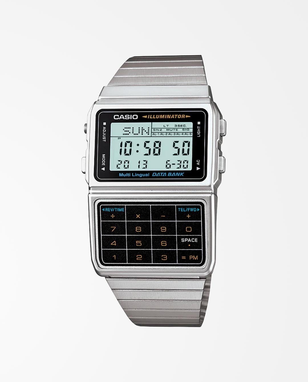 Casio Classic Databank Calculator DBC611 1D Watch FallenFront