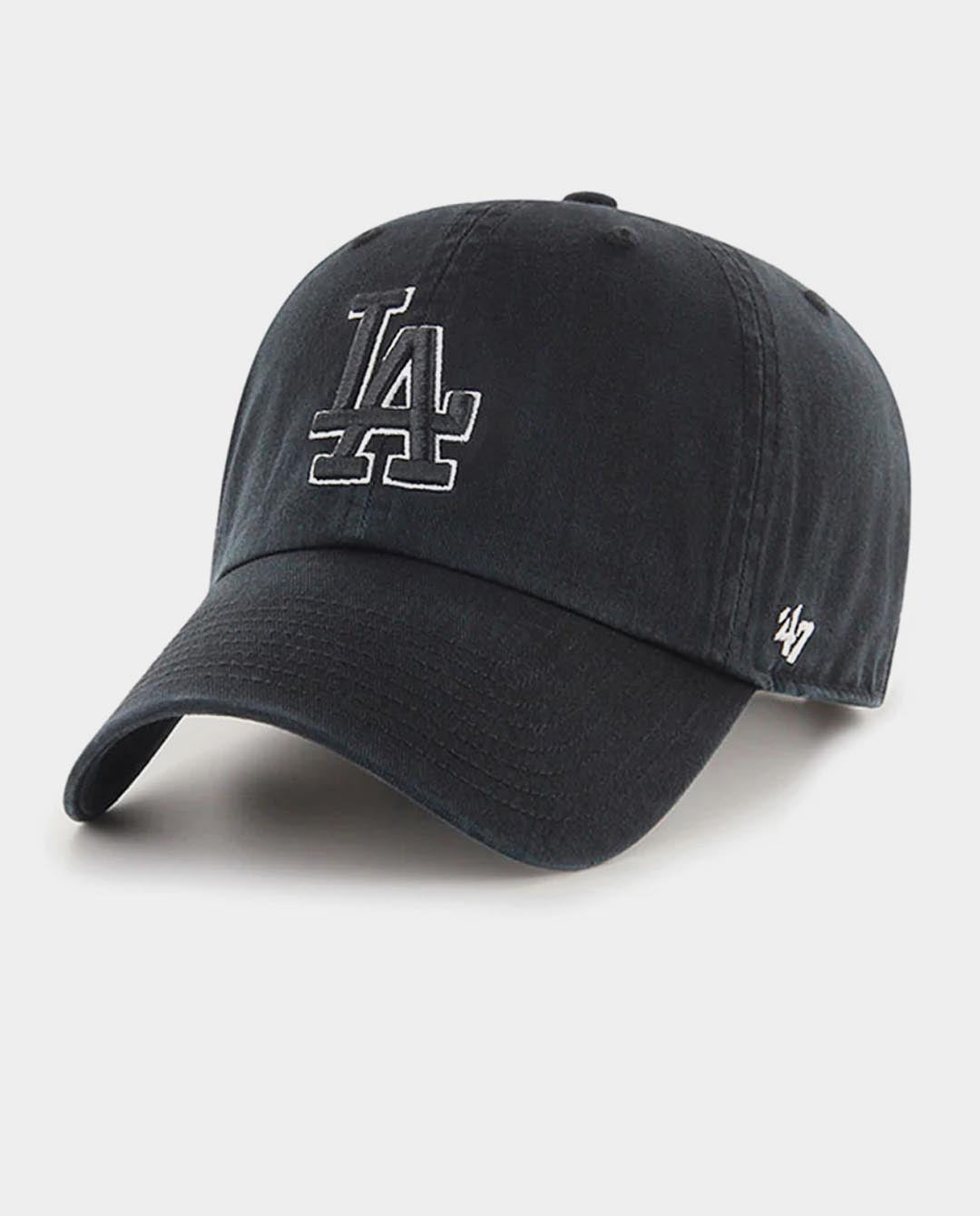 47 Brand - LA Dodgers Base Runner Clean Up Hat - Black/Outline Hats 47 Brand