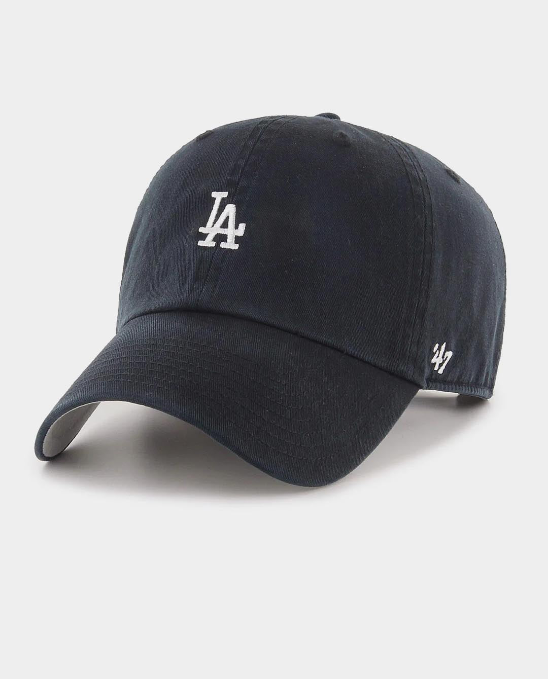 47 Brand - LA Dodgers Base Runner Clean Up Hat - Black/White Hats 47 Brand