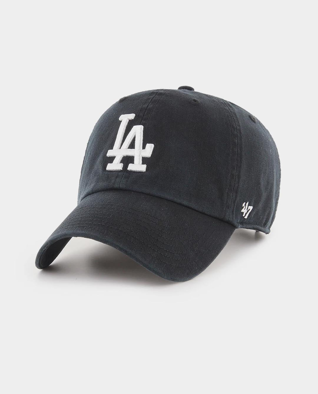 47 Brand - LA Dodgers ’47 Clean Up Hat - Black/White Hats 47 Brand