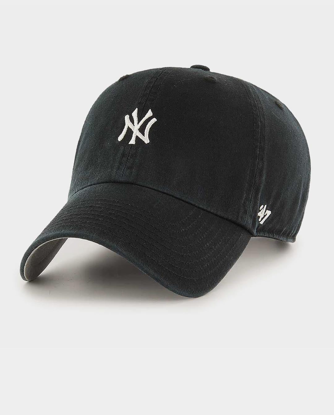 47 Brand - New York Yankees Base Runner Clean Up Hat - Black/White Hats 47 Brand