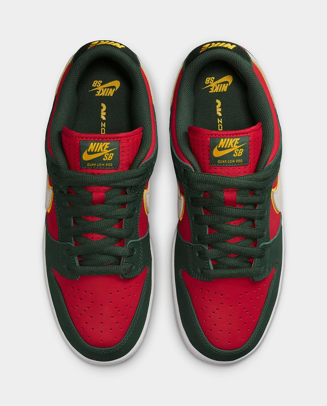 Nike SB - Dunk Low PRM Seattle Supersonics Shoe - Fir/Red Shoes Nike