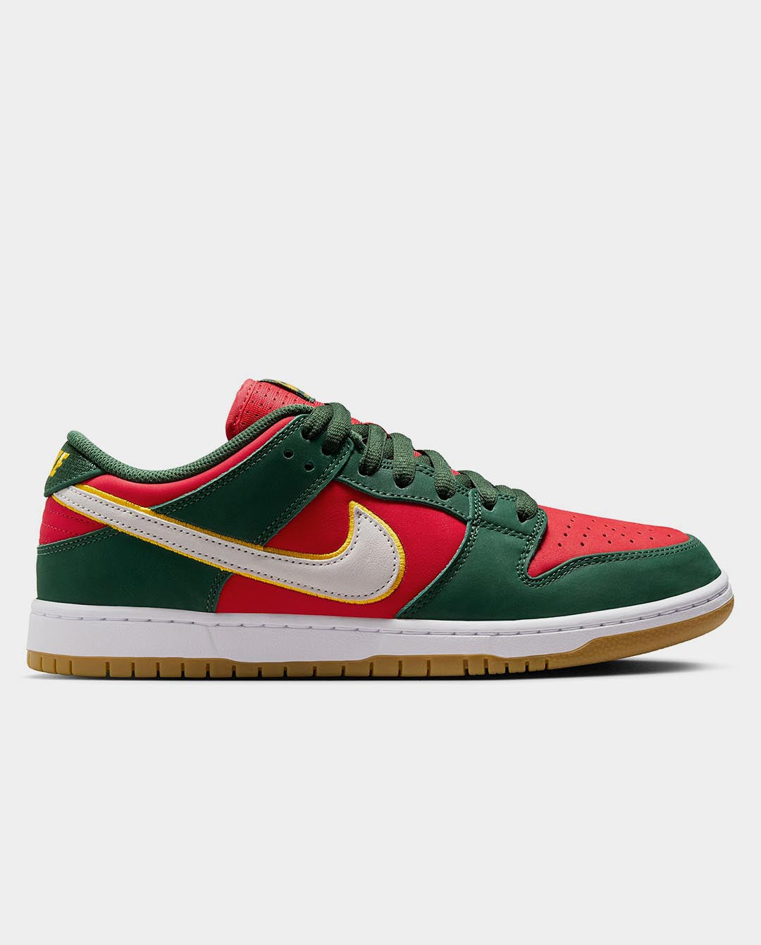 Nike SB - Dunk Low PRM Seattle Supersonics Shoe - Fir/Red Shoes Nike