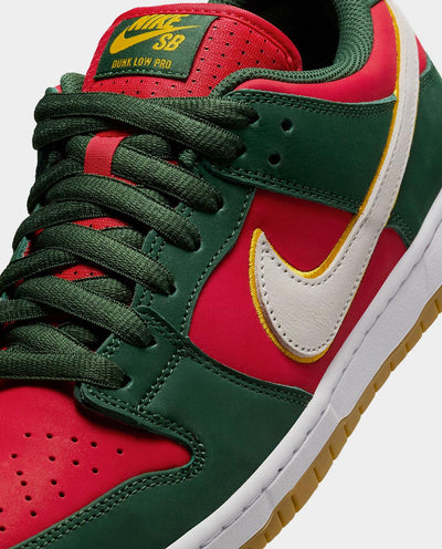 Nike SB - Dunk Low PRM Seattle Supersonics Shoe - Fir/Red Shoes Nike