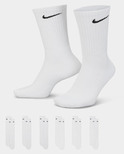 Nike - Everyday Cushioned Crew 6pk Sock - White Socks Nike