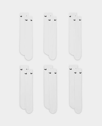 Nike - Everyday Cushioned Crew 6pk Sock - White Socks Nike