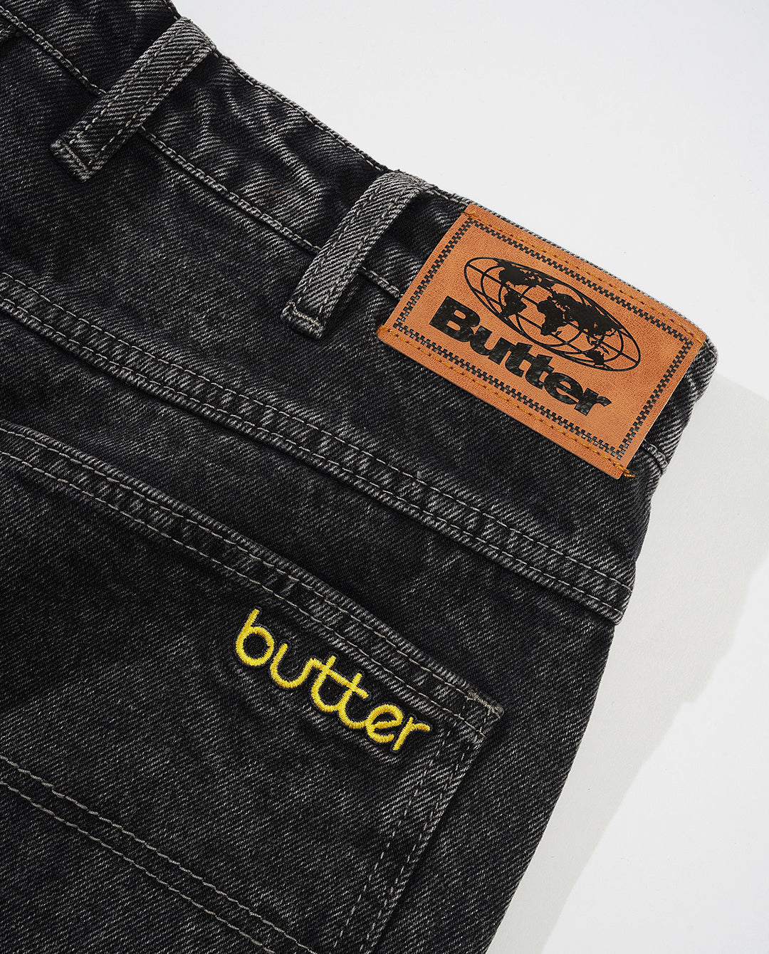 Butter Goods - Alpine Denim Jeans - Distressed Black Pants Butter Goods