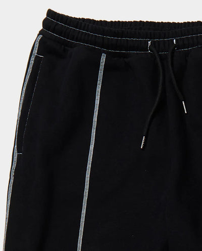 Arcade - Script Contrast Stitched Overlock Joggers - Black Pants Arcade   