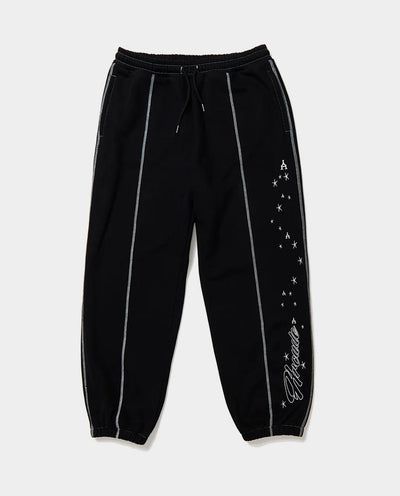 Arcade - Script Contrast Stitched Overlock Joggers - Black Pants Arcade   