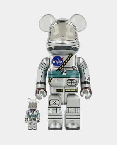 BE@RBRICK - Project Mercury 400% & 100% Set - Silver Lifestyle Medicom   