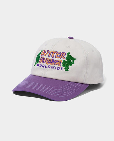 Butter Goods - Breaker 6 Panel Hat - Natural/Grape Hats Butter Goods   