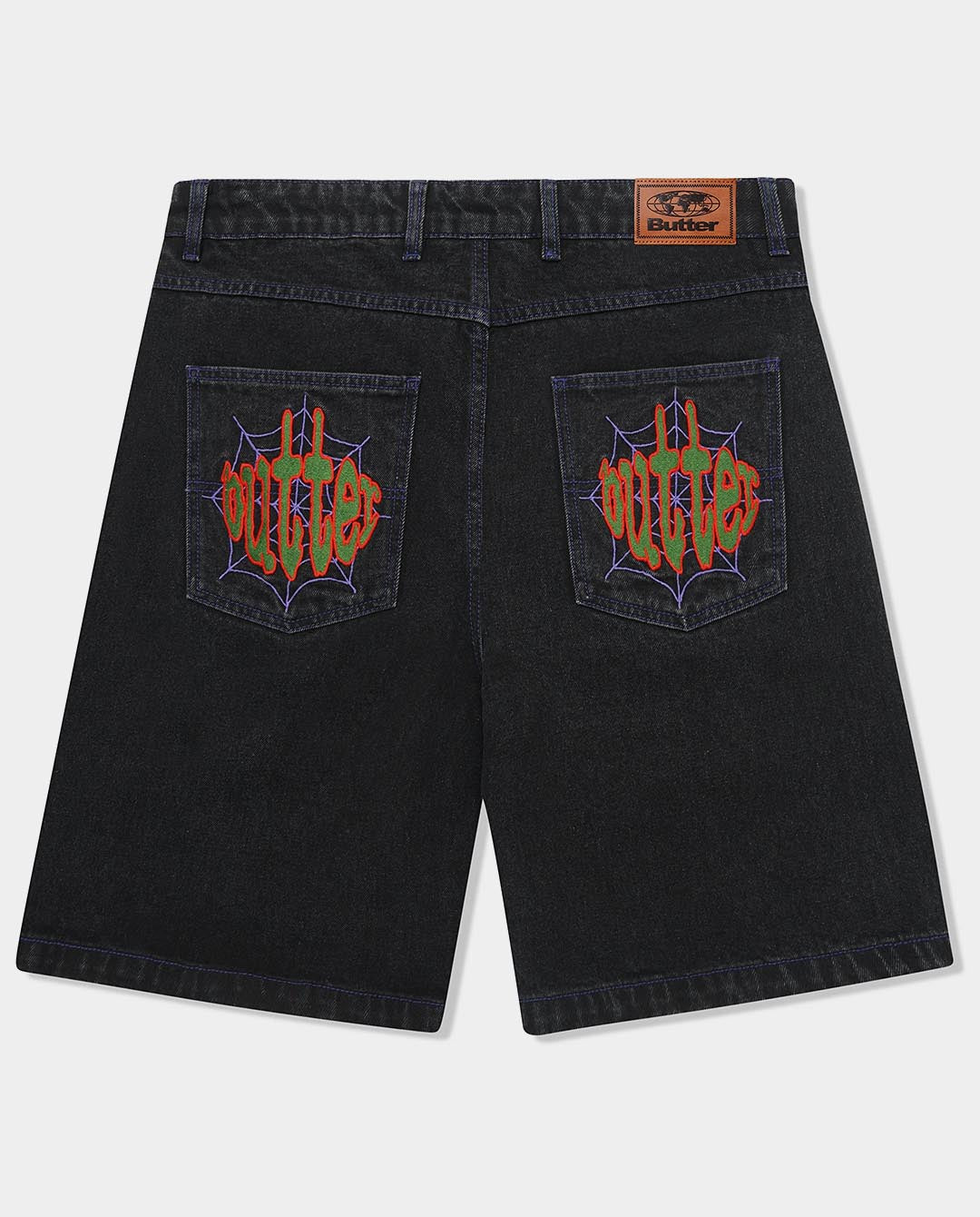 Butter Goods - Spider Denim Shorts - Washed Black Shorts Butter Goods   