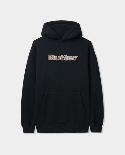 Butter Goods - Logo Camo Applique Pullover Hood - Black Hoodies Butter Goods   