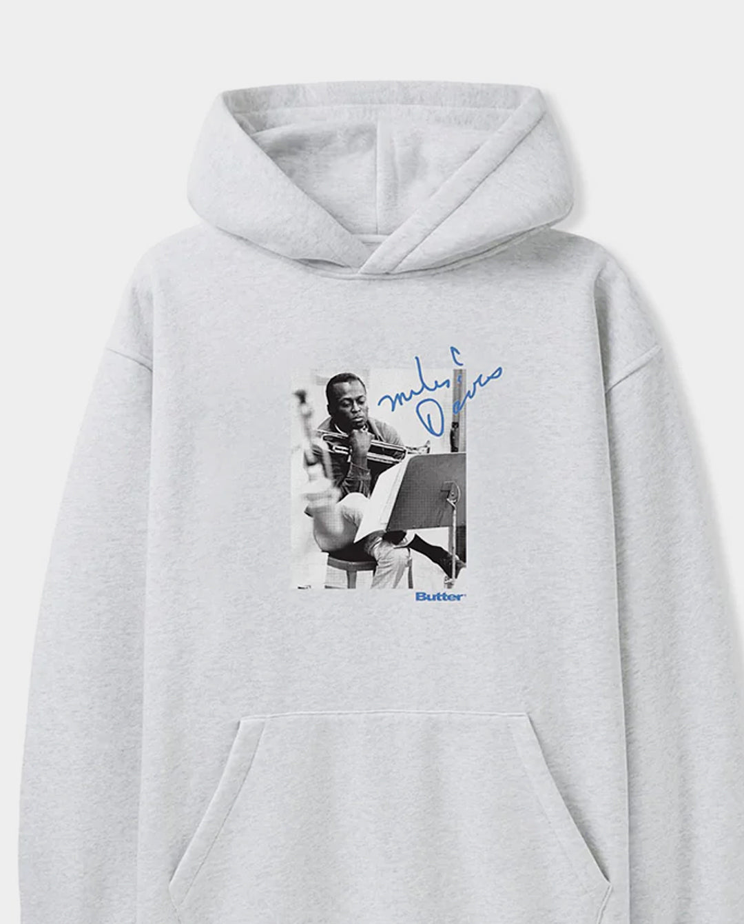 Butter Goods x Miles Davis - Kind Of Blue Pullover Hood - Ash Hoodies Butter Goods