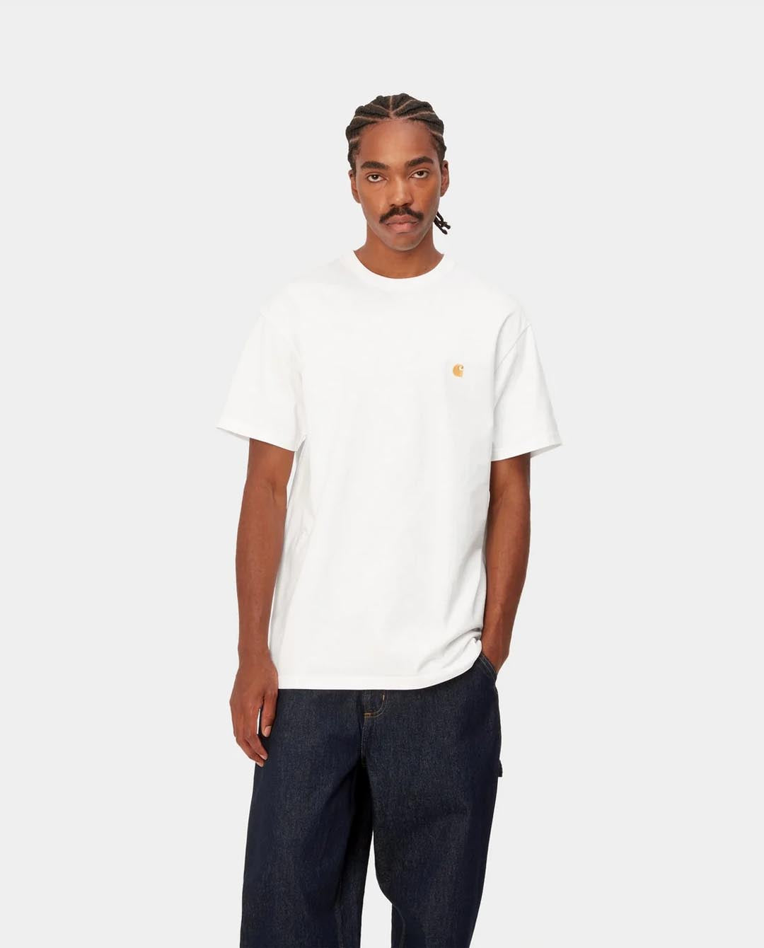 Carhartt WIP - Chase T-Shirt - White/Gold T-Shirts Carhartt   