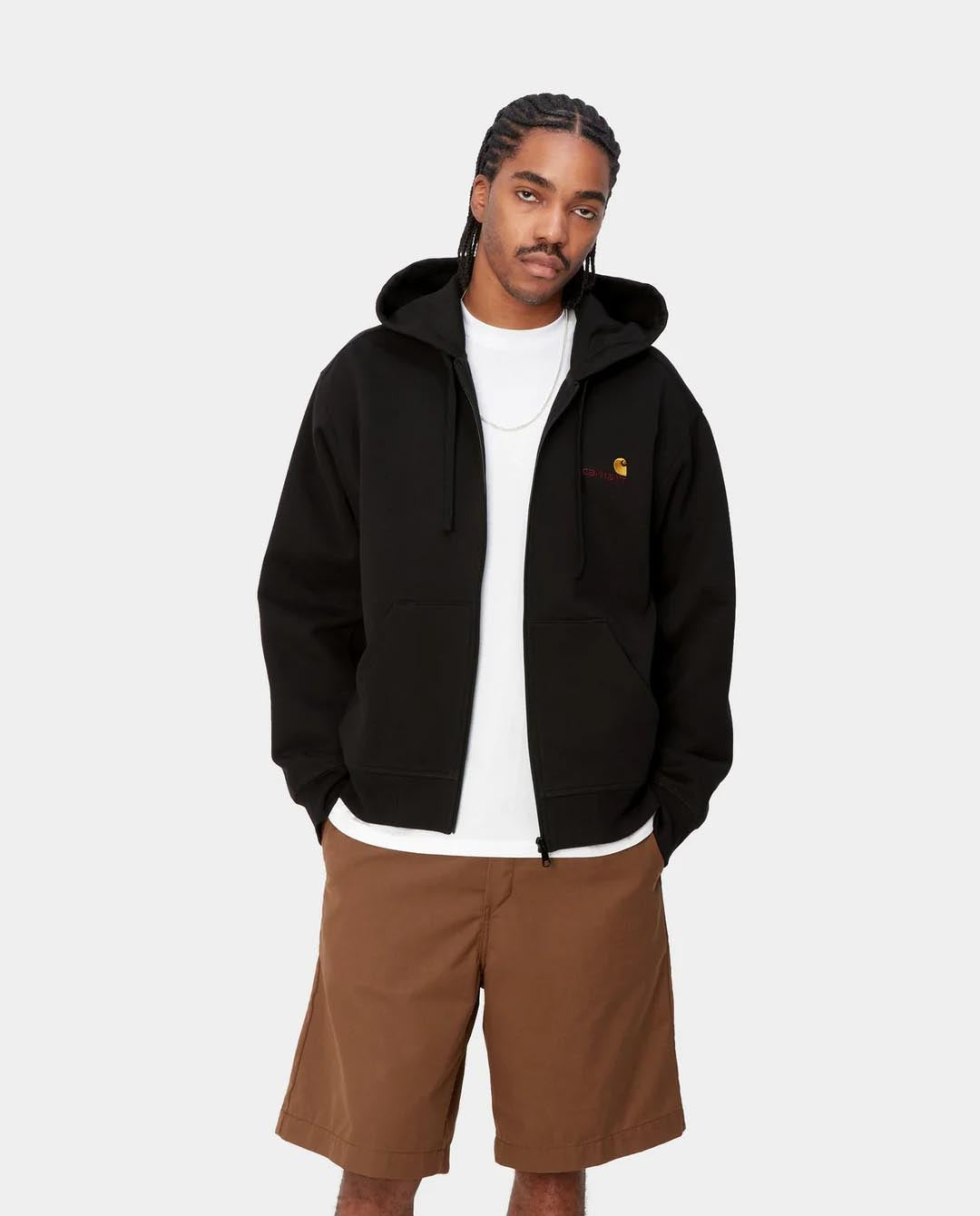 Carhartt WIP - Hooded American Script Jacket - Black Jackets Carhartt   