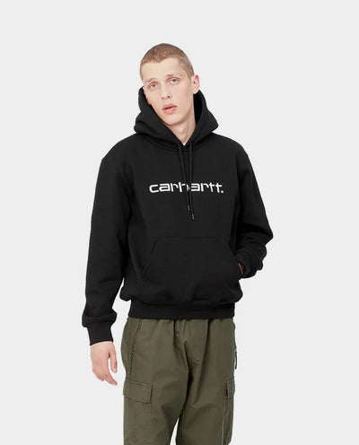 Carhartt WIP - Hooded Carhartt Sweat - Black/White Hoodies Carhartt   