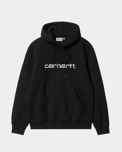 Carhartt WIP - Hooded Carhartt Sweat - Black/White Hoodies Carhartt   