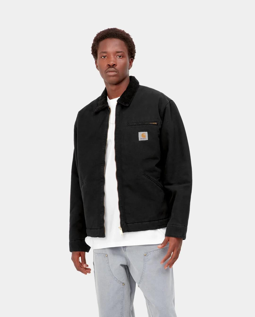 Carhartt WIP - OG Detroit Jacket - Black Aged Canvas Jackets Carhartt   