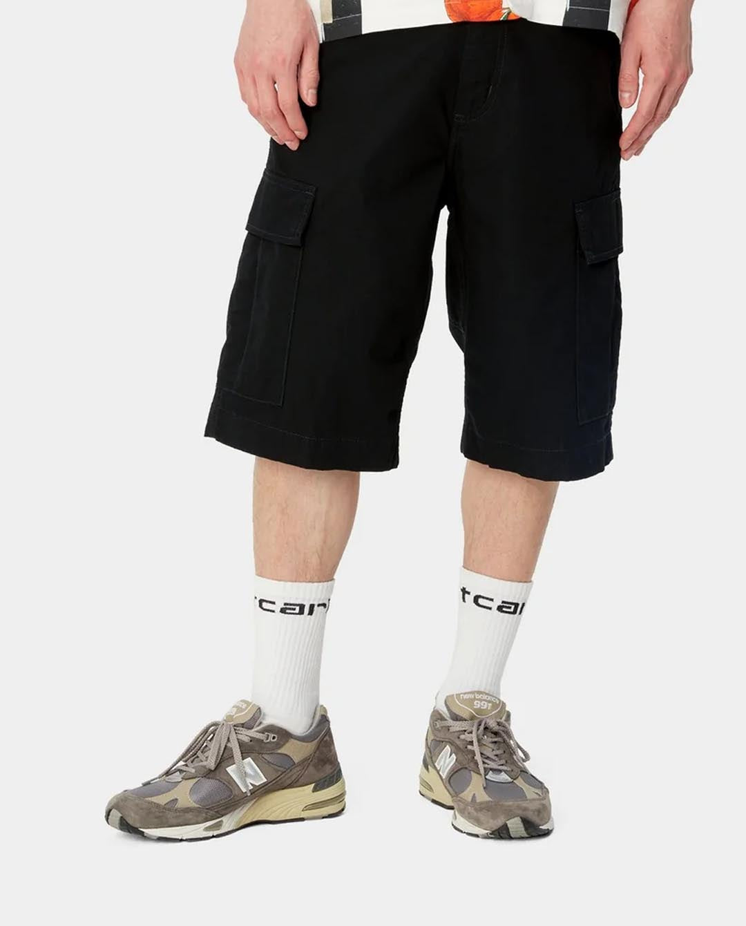 Carhartt WIP - Regular Cargo Short - Black Rinsed Shorts Carhartt   