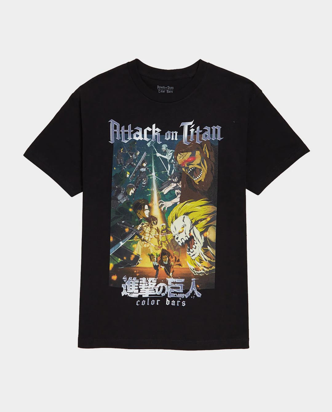 Color Bars x Attack on Titan - Battle T-Shirt - Black T-Shirts Color Bars   