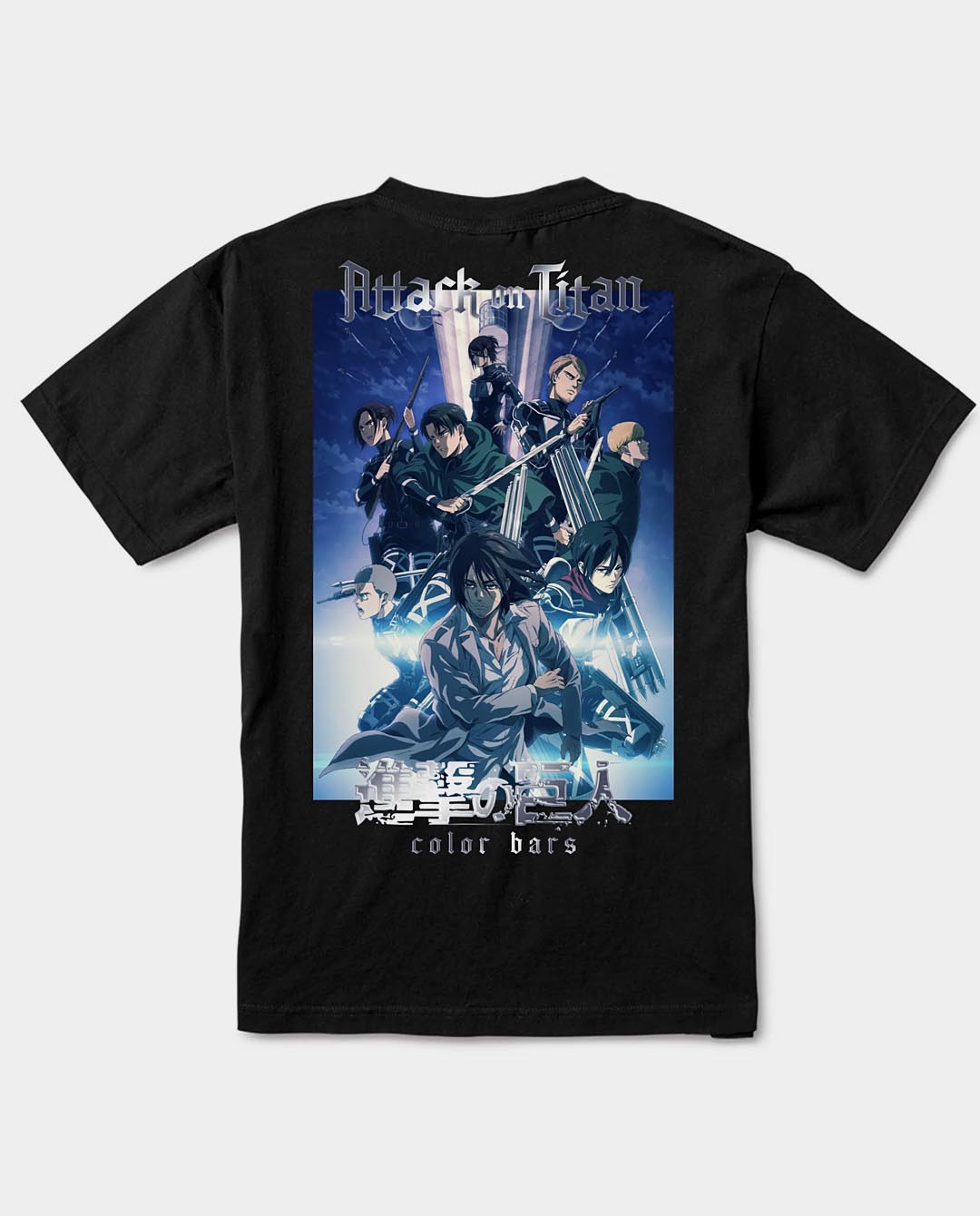 Color Bars x Attack on Titan - Brigade T-Shirt - Black T-Shirts Color Bars   