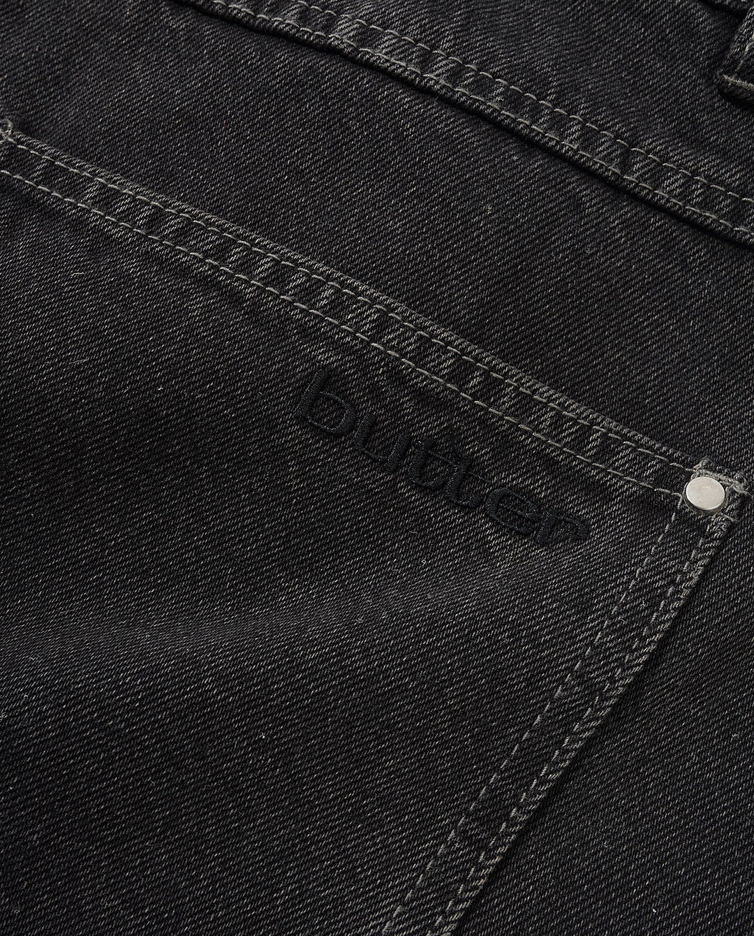 Butter Goods - Davide Double Knee Denim Jeans - Washed Black Pants Butter Goods