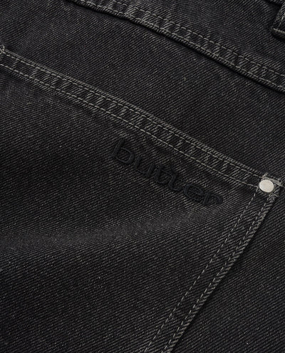 Butter Goods - Davide Double Knee Denim Jeans - Washed Black Pants Butter Goods