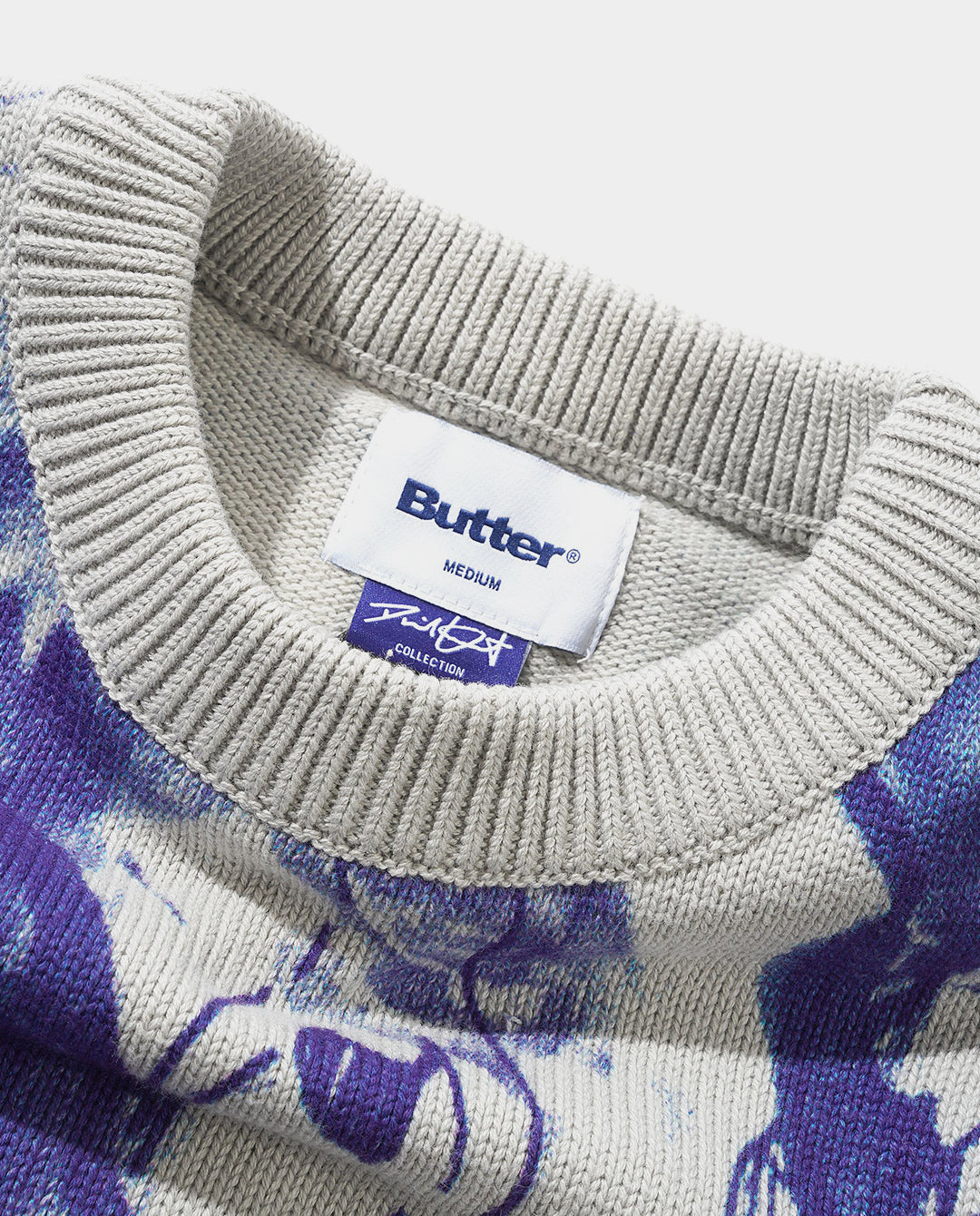 Butter Goods - Davide Knit Sweater - Grey Crewneck Butter Goods