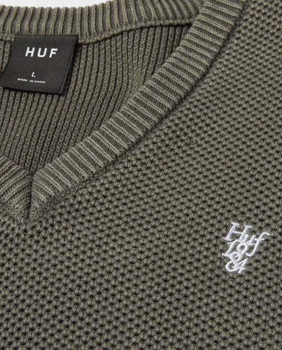 Huf - Anton Sweater Vest - Washed Black Crewneck HUF   