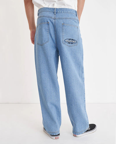 Huffer - Block Denim EMB Pant - Blue Wash Pants Huffer