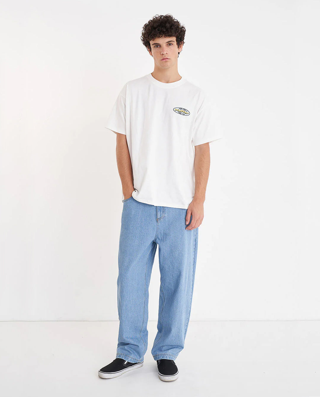 Huffer - Block Denim EMB Pant - Blue Wash Pants Huffer