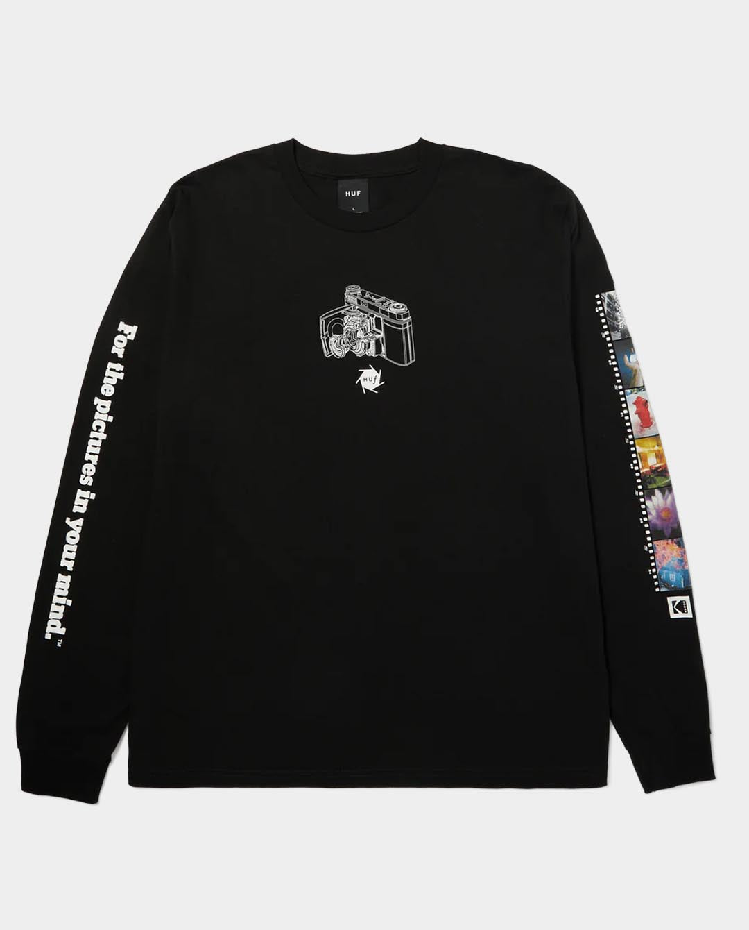 Huf x Kodak - Inner Vision LS T-Shirt - Black T-Shirts HUF