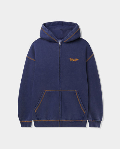 Butter Goods - Jive Zip-Thru Hood - Washed Blue Hoodies Butter Goods