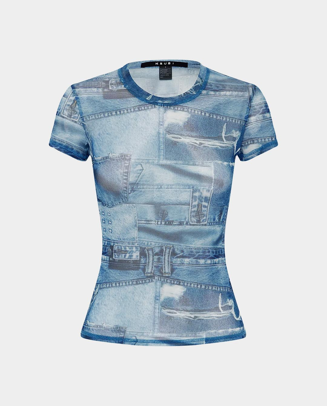 Ksubi - Women’s Studio Mesh T-Shirt - Denim T-Shirts Ksubi