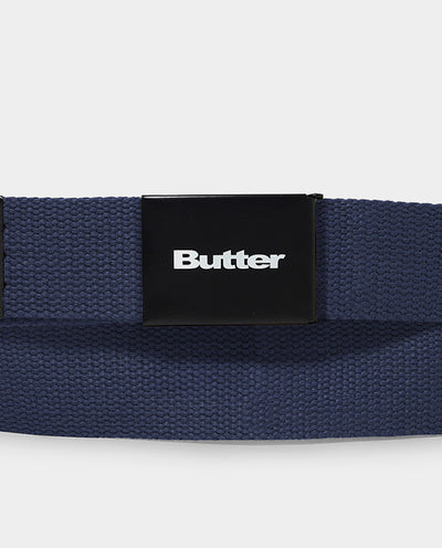 Butter Goods - Logo Woven Belt - Navy Belts Butter Goods