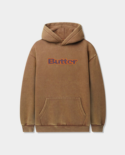 Butter Goods - Nylon Logo Applique Pullover Hood - Brown Hoodies Butter Goods