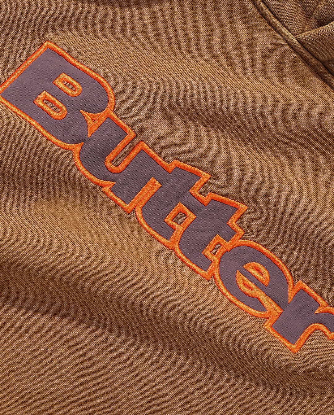 Butter Goods - Nylon Logo Applique Pullover Hood - Brown Hoodies Butter Goods