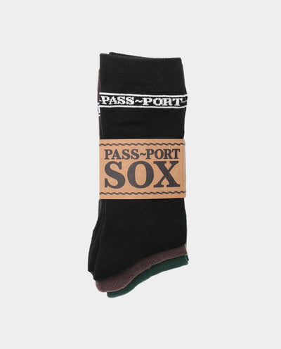 Passport - Hi Sox 3PK - Black/Chocolate/Forest Socks Passport   