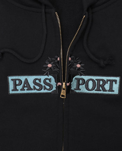 Passport - House Plant Organic Fleece Zip Hood - Black Hoodies Passport   