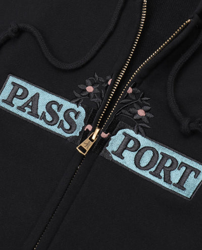 Passport - House Plant Organic Fleece Zip Hood - Black Hoodies Passport   