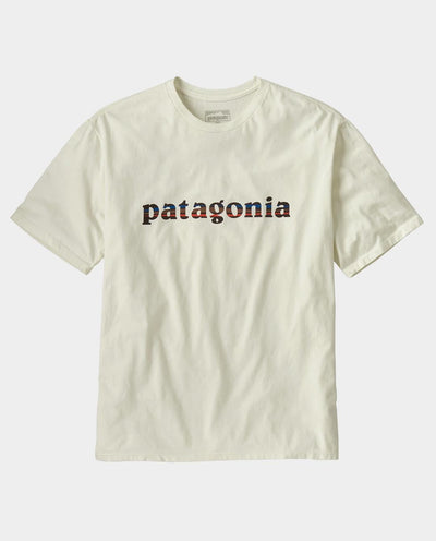 Patagonia - M’s 73 Text Logo Organic Shirt - Birch White T-Shirts Patagonia   