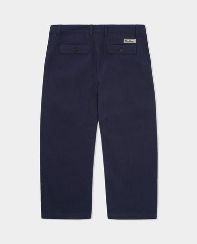 Butter Goods - Pleated Trousers - Navy Pants Butter Goods