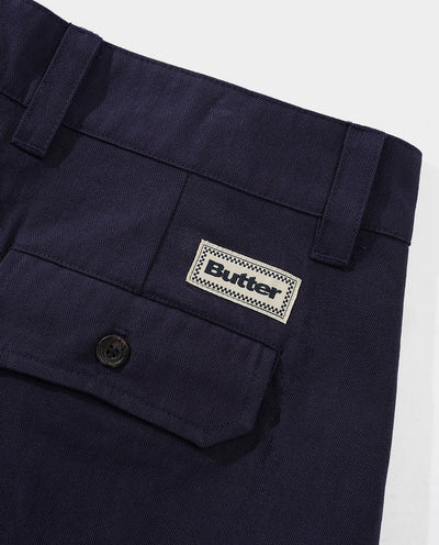 Butter Goods - Pleated Trousers - Navy Pants Butter Goods