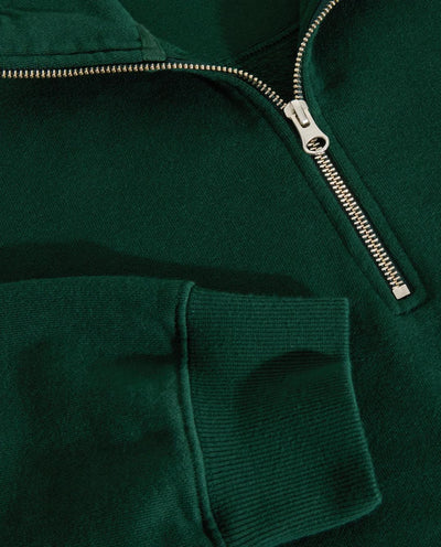 Polar - Frankie Half Zip Sweater - Dark Emerald fleece Polar