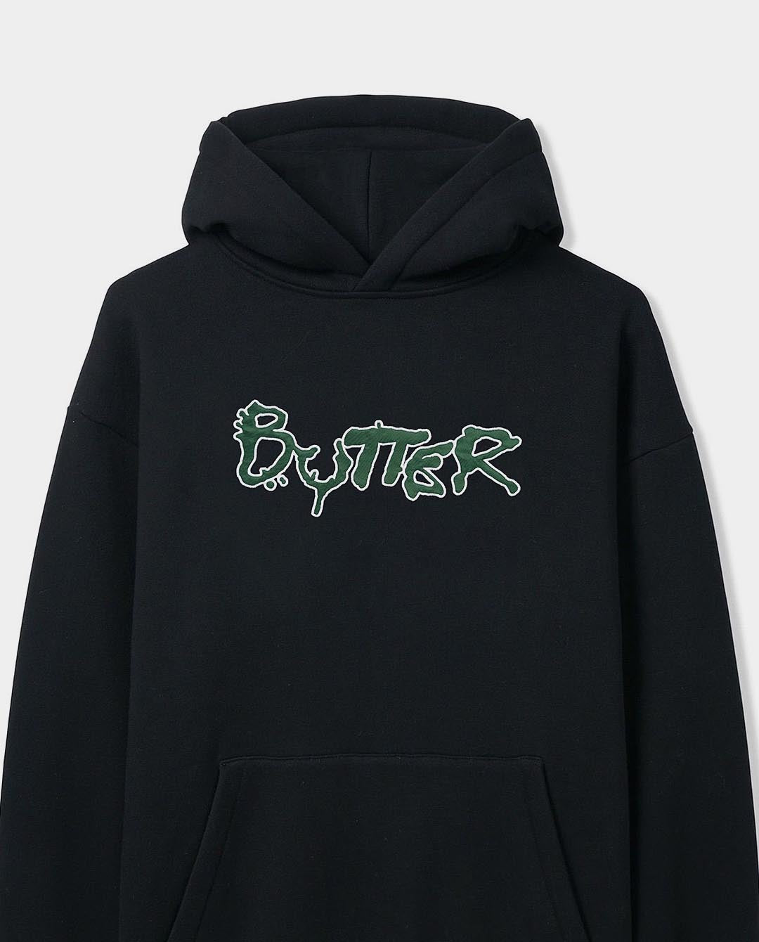 Butter Goods - Radio Applique Hood - Black Hoodies Butter Goods