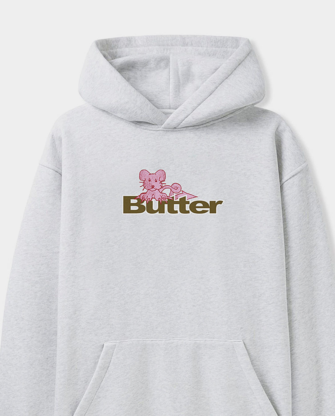 Butter Goods - Rat Logo Pullover Hood - Ash Hoodies Butter Goods