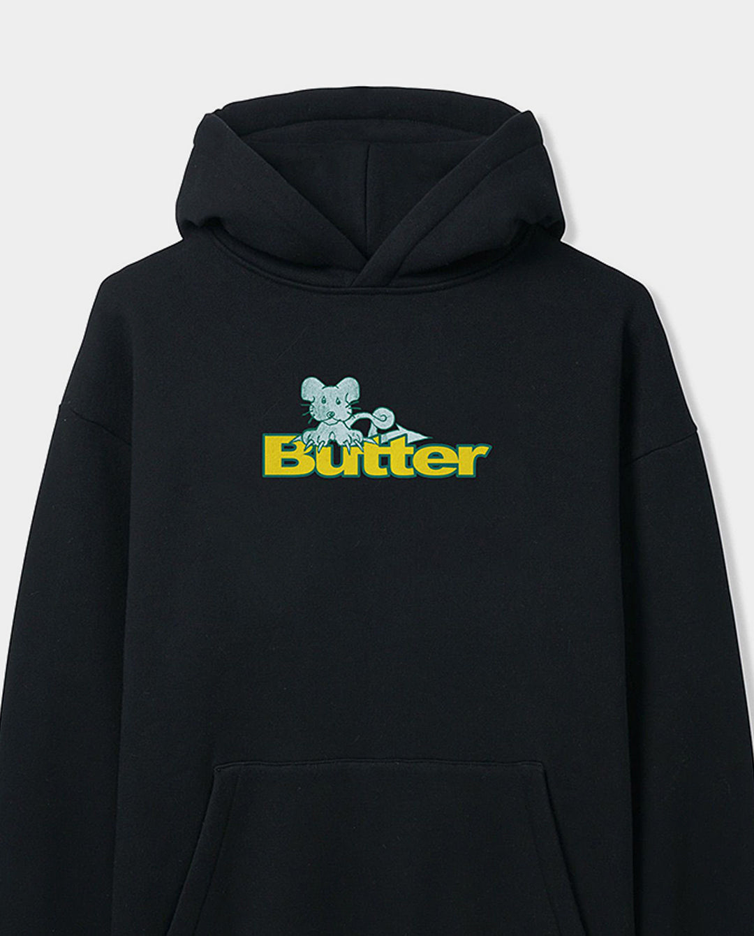 Butter Goods - Rat Logo Pullover Hood - Black Hoodies Butter Goods