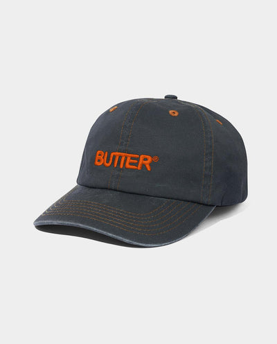 Butter Goods - Rounded Logo 6 Panel Hat - Black Hats Butter Goods   