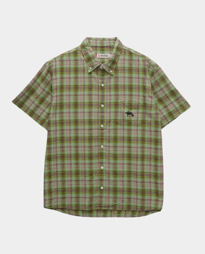 S/Double - Blend Check Shirt - Green Shirts S/Double